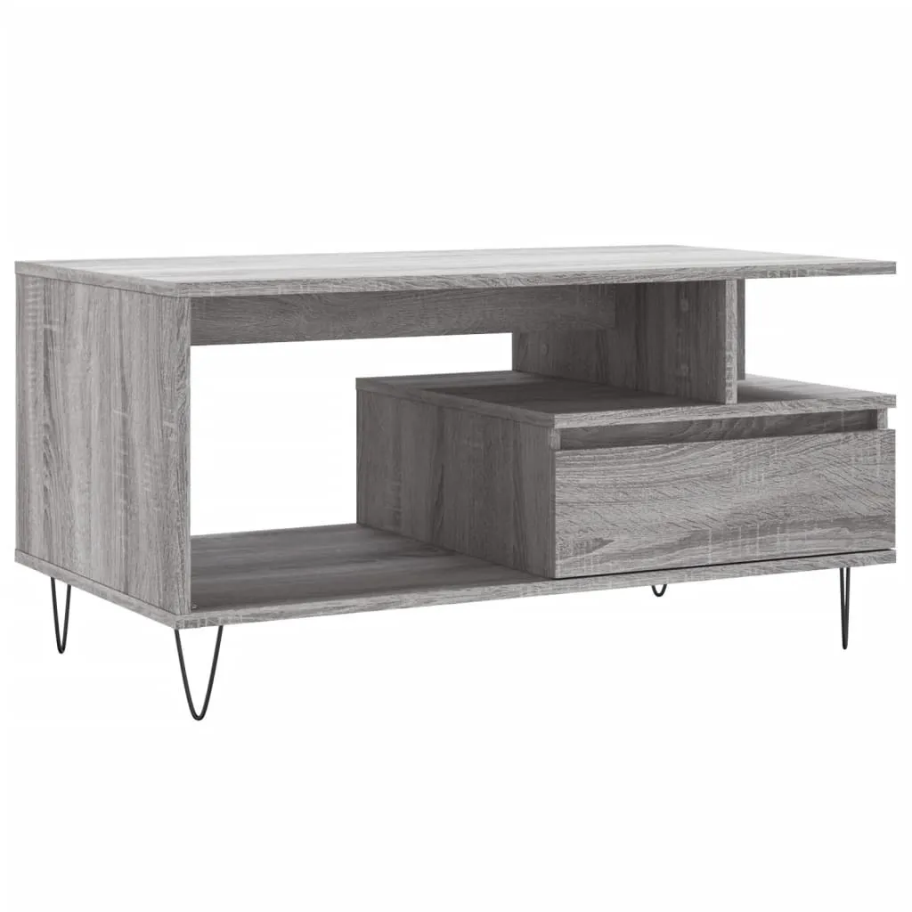 Tavolino Grigio Sonoma 90x49x45 cm - Arredo Soggiorno Moderno in Legno