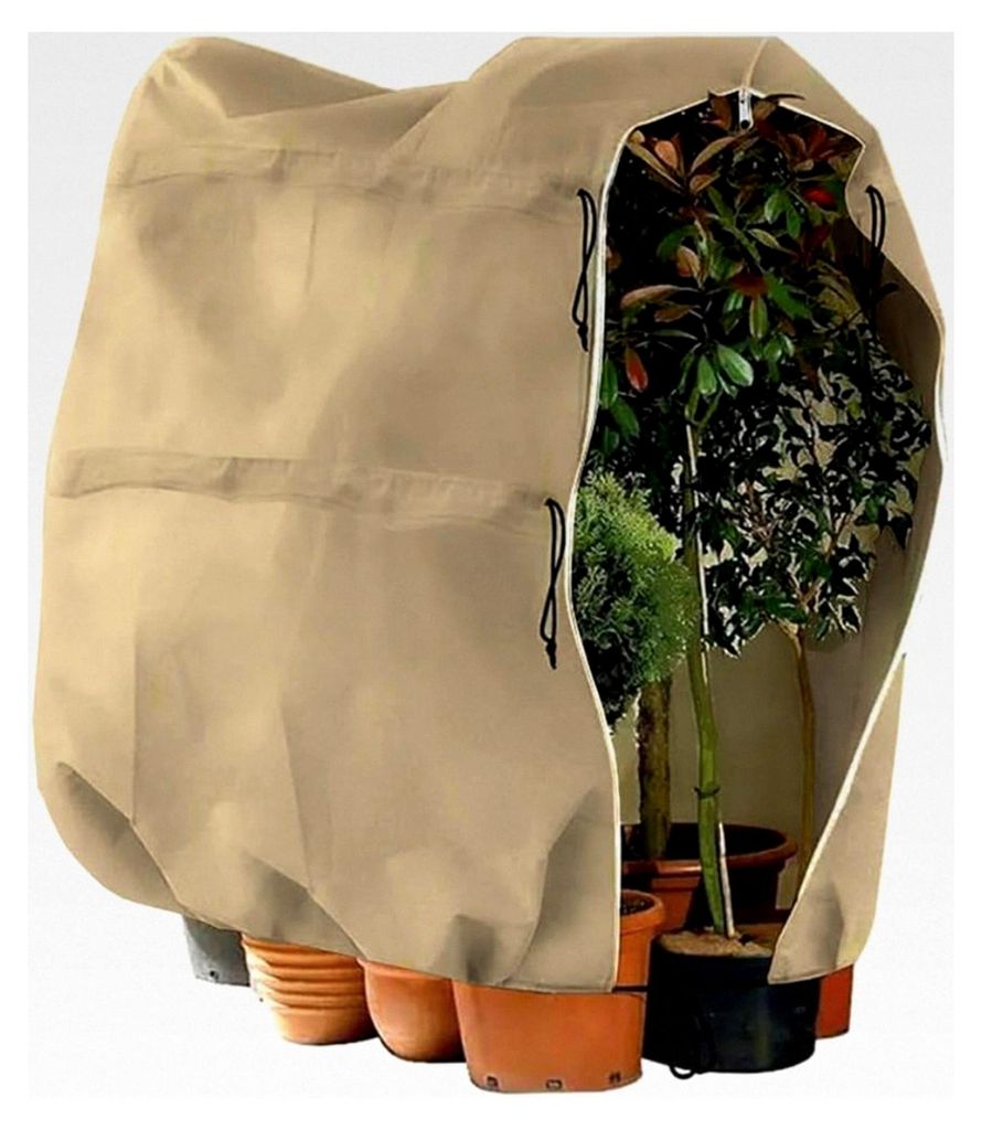 Winterschutz für Pflanzen XXXL (360 cm x Ø250 cm) - Frostschutzabdeckungen für große Bäume - Kübelpflanzensack mit Reißverschluss und Kordel...