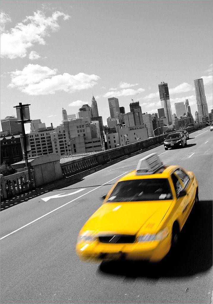 Wallario selbstklebendes Poster - New York Yellow Taxi II, Größe: 70 x 100 cm