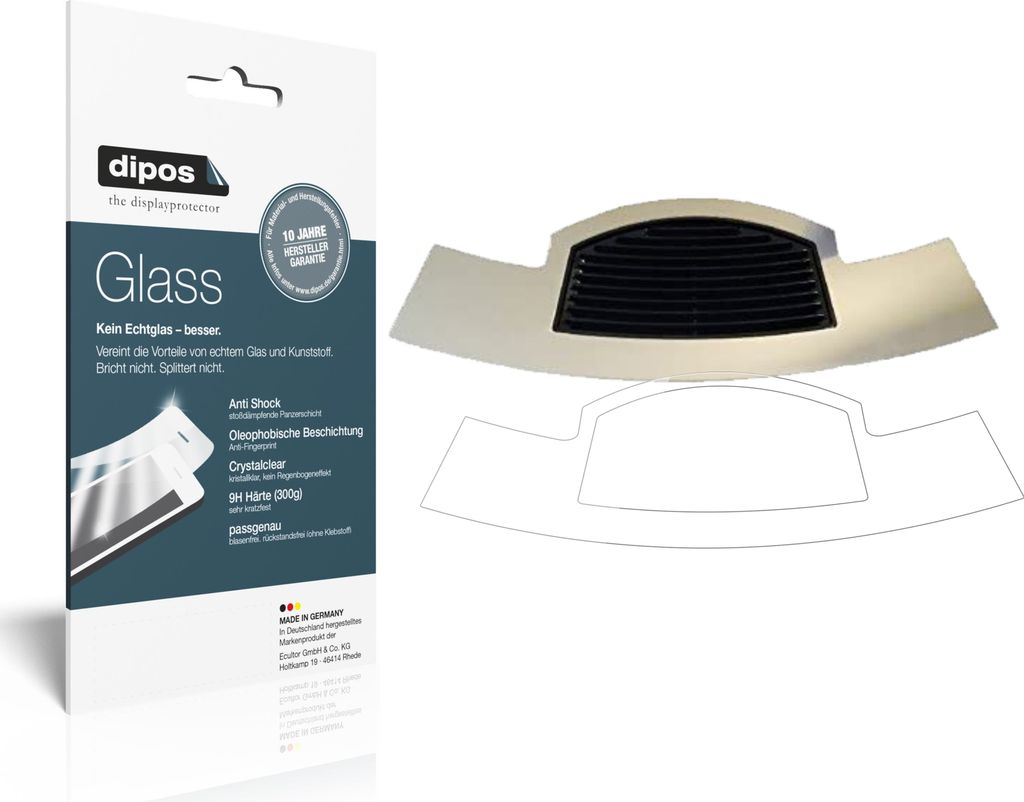 2x Schutzfolie für Jura D4 Tropfblech - Anti-Shock 9H Folie dipos Glass Kunststoffglas