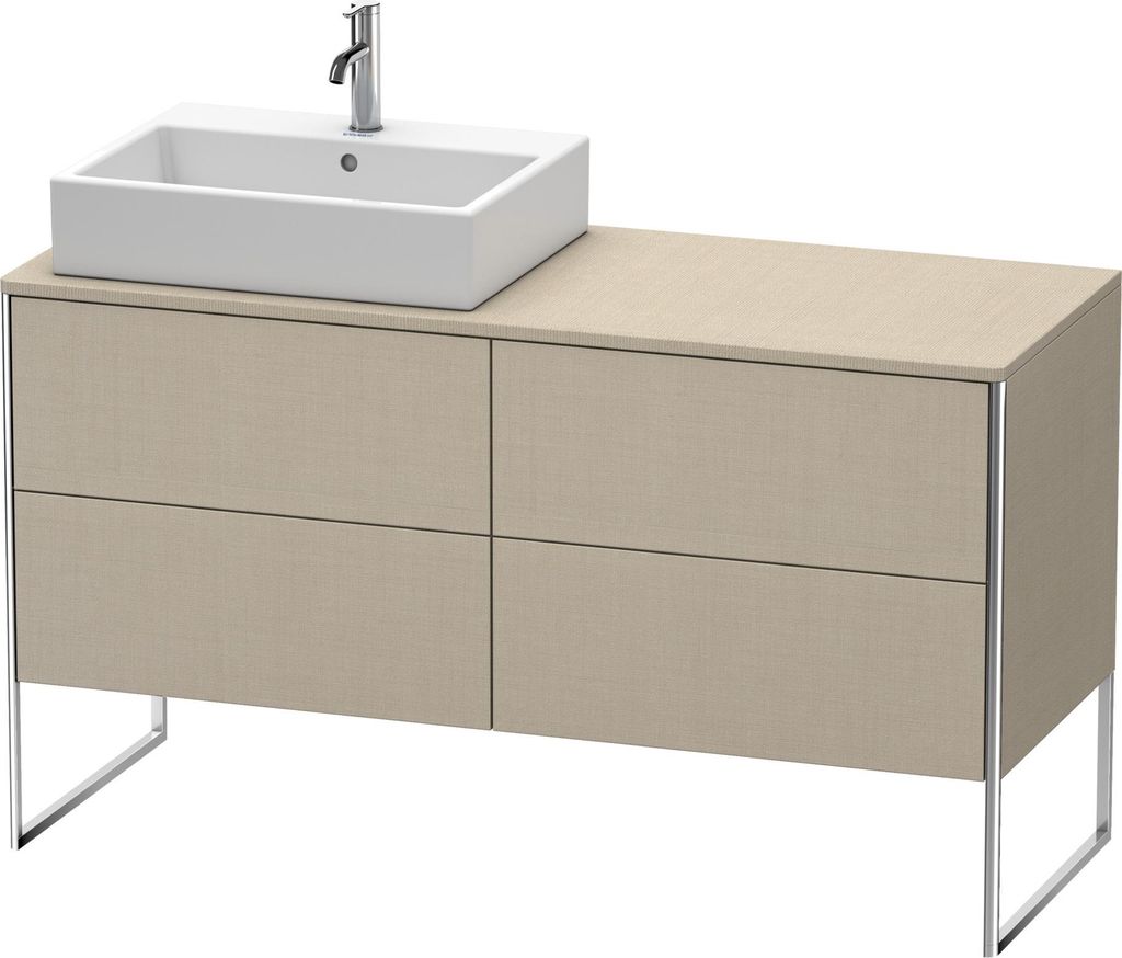 Duravit XSquare Konsolenwaschtischunterbau freistehend, 4 Auszüge, Becken links, 1400x778x548mm, XS4923L7575