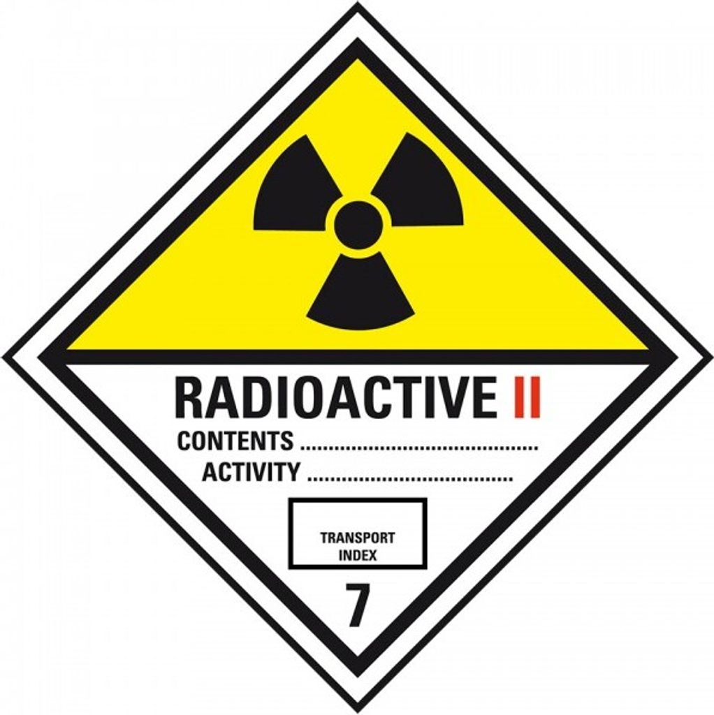 Dreifke Gefahrgutzettel (Placards) Kl.7B Radioaktive Stoffe Kat.II, Aluminiu...
