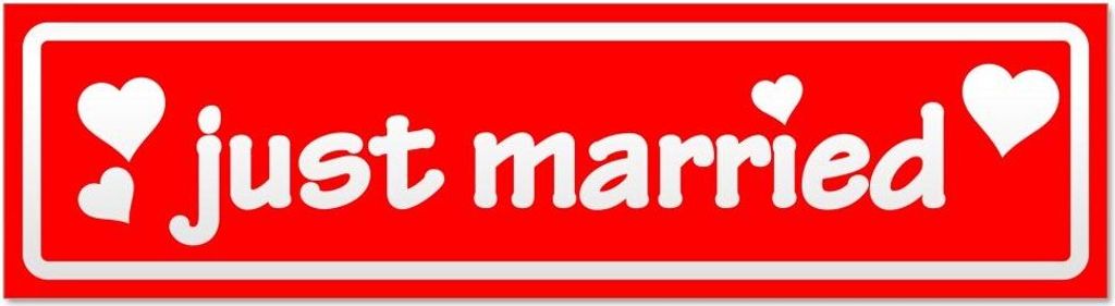 Kiwistar Just Married invertiert Magnetschild Schild magnetisch - 45cm Rot - Magnetfolie für Auto PKW Kfz