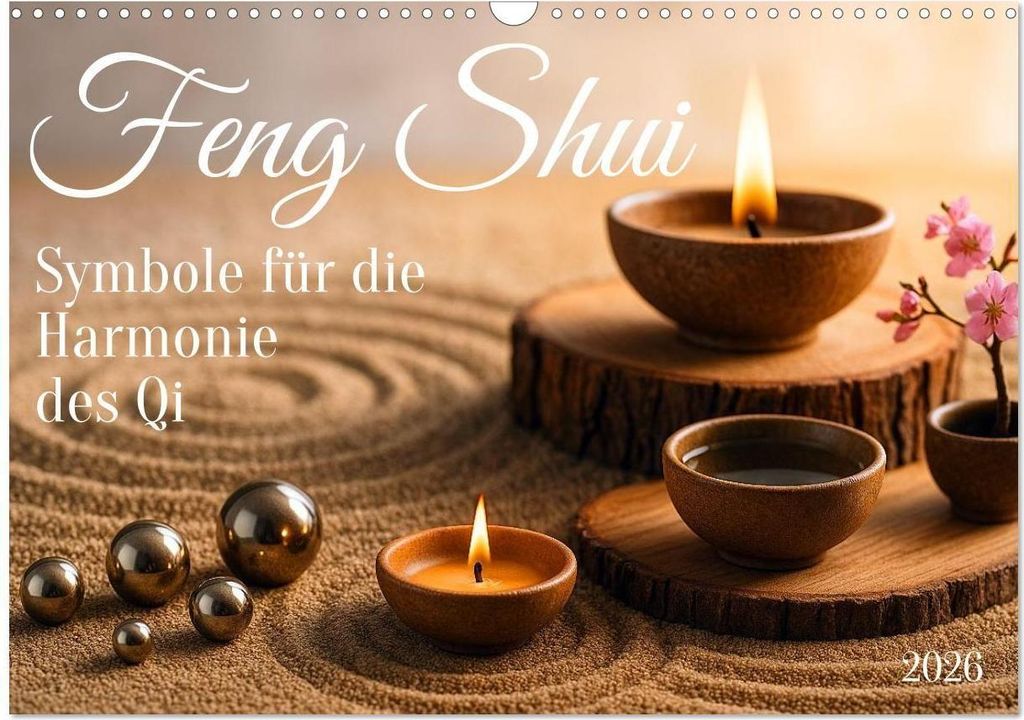 Feng Shui - Symbole für die Harmonie des Qi (Wandkalender 2026 DIN A3 quer), CALVENDO Monatskalender