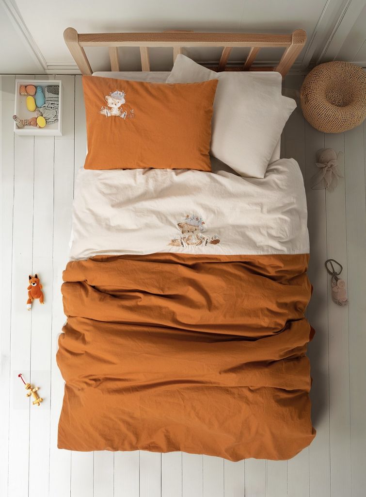 L'Essentiel Linge de Maison, Ranforce Baby-Bettbezug-Set, Clever - Beige, 100% BAUMWOLLE, Beige, 100 x 150 cm