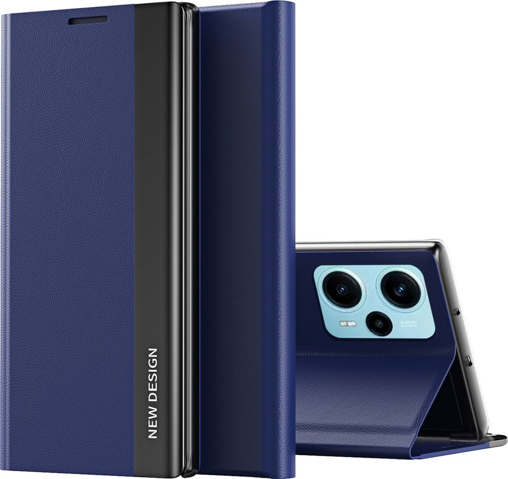 Hülle für Xiaomi Poco F5 Leder PolyurethanKlapphülle Schutzhülle mit Standfunktion Navy blau