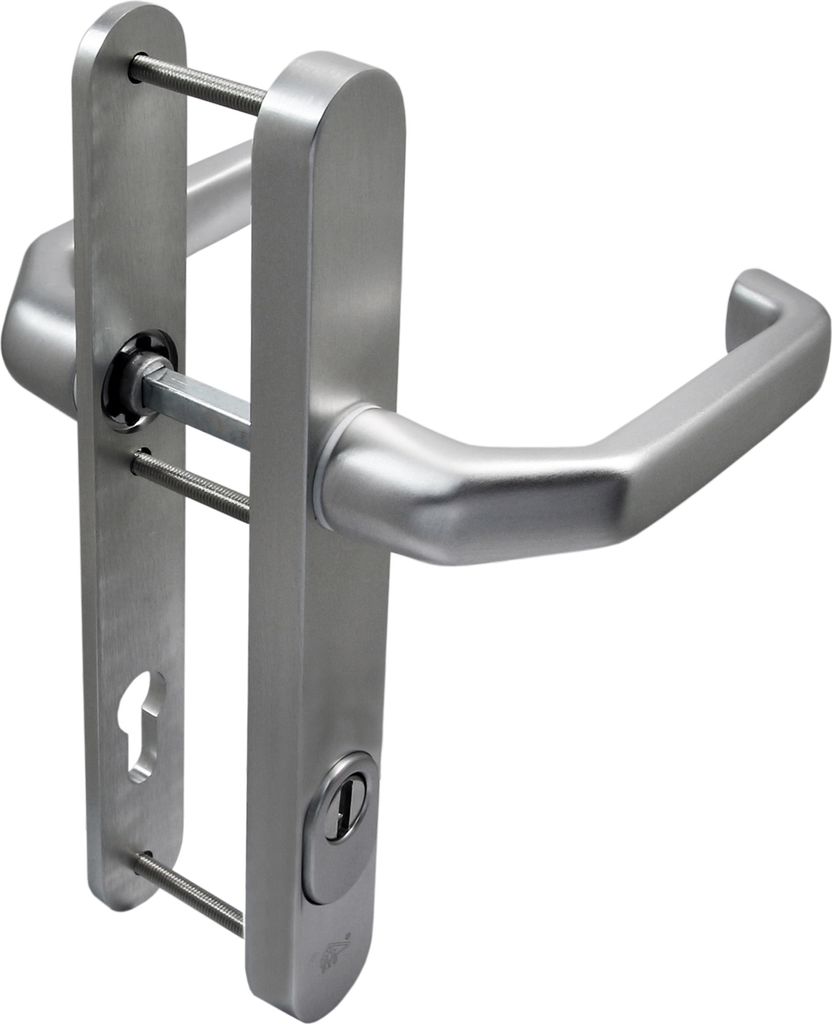 Schmalrahmen Schutzbeschlag SRG 9949 Dr-Dr 92mm ES2 mit ZA Türdrücker Türklinke