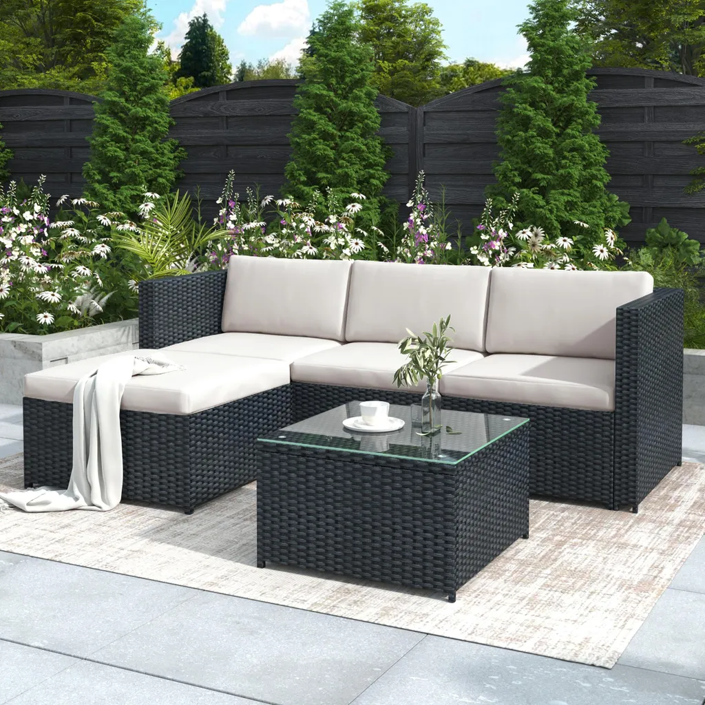 Mobilier de jardin canapé d'angle pour grandes terrasses et balcons - 8