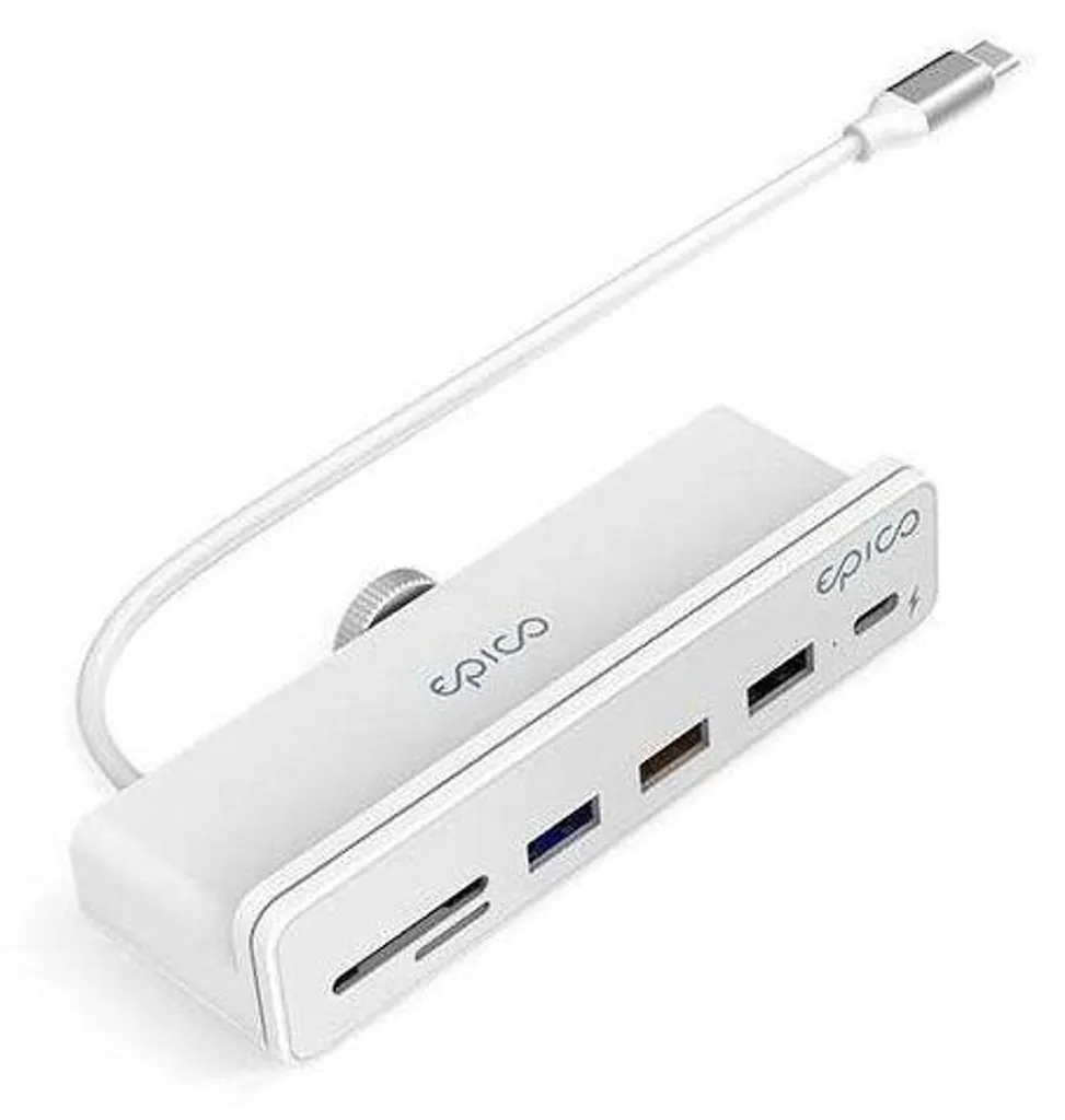 Hub Epico USB-C 7in1 iMac Blanc : Plus de Ports Faciles d'Accès Devant