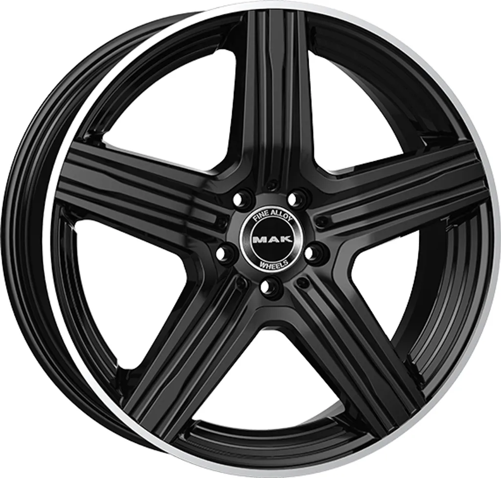 Jantes de sport MAK LEWIS 9x20 Noir Brillant avec finition Miroir
