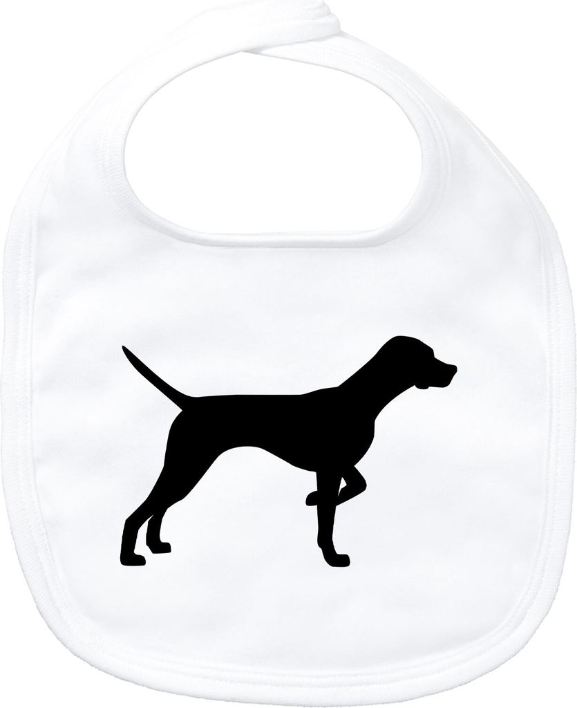 Huuraa Baby Lätzchen English Pointer Silhouette White Klettverschluss Baumwolle Latz Geschenkidee