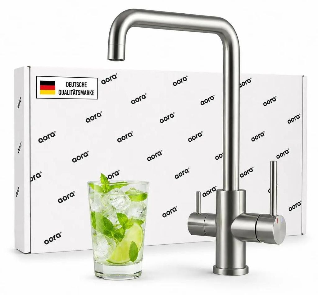 VANTO INOX 3-Wege-Wasserhahn U-Auslauf – Küchenarmatur Produktbild 