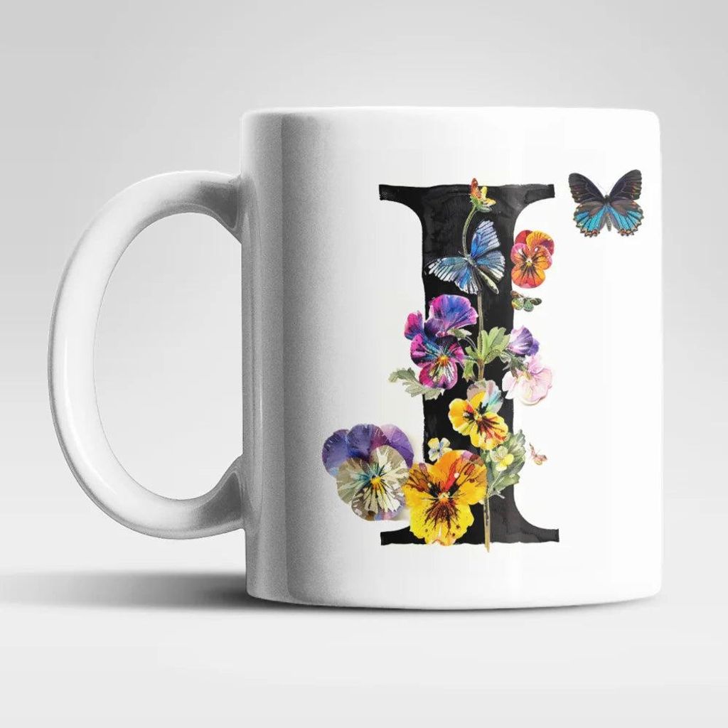 Name A bis Z Blumen Schmetterlinge Kaffeetasse Teetasse Produktbild 