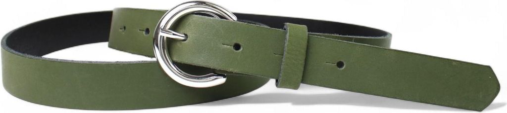 FRONHOFER Damen Ledergürtel 2,5 cm mit silberner runder Gürtelschnalle, echt Leder