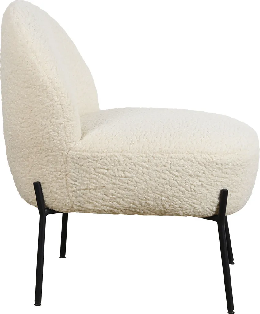 Fauteuil bouclette Helmi écru - Solution confort pour petit salon chic
