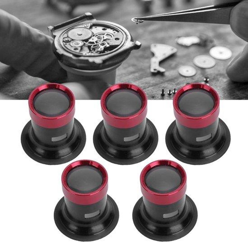 5-fach Set aus Aluminiumlegierung, 3x 5x, 10x, 15x, 20x, Vergroßerungsgläser