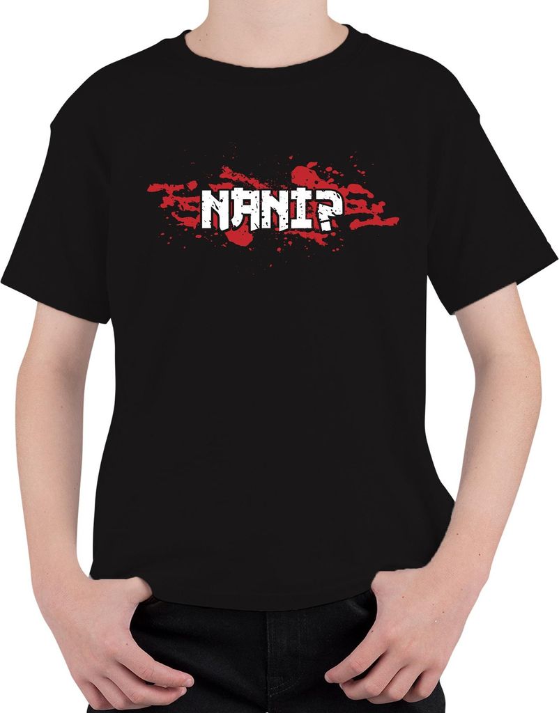 NANI? Anime Manga Ästhetik Otaku Japan Meme Gaming Japanisch Uni Kinder T-Shirt, Schwarz, 152