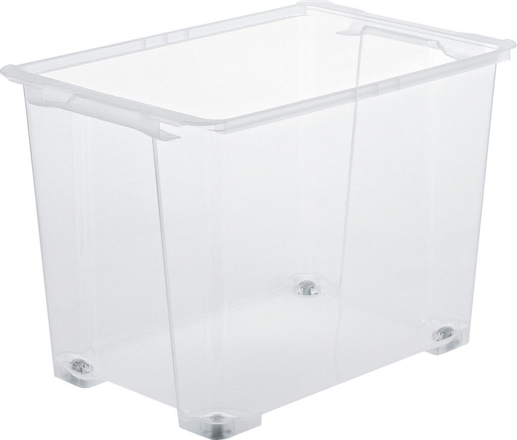 Rotho Aufbewahrungsbox Evo Easy mit Rollen 65 L transparent Produktbild 