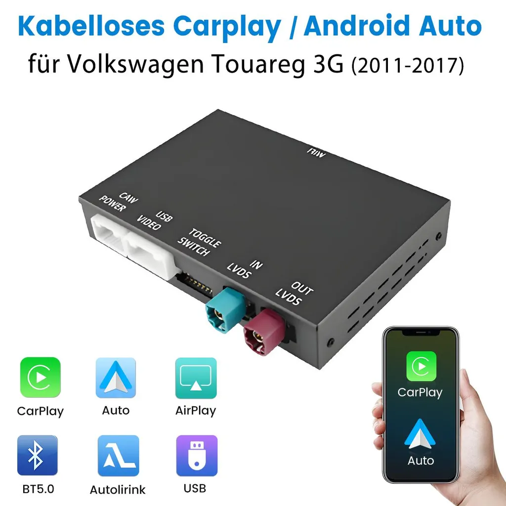 Interface Multimédia Android Auto sans fil pour Touareg 2010-2018