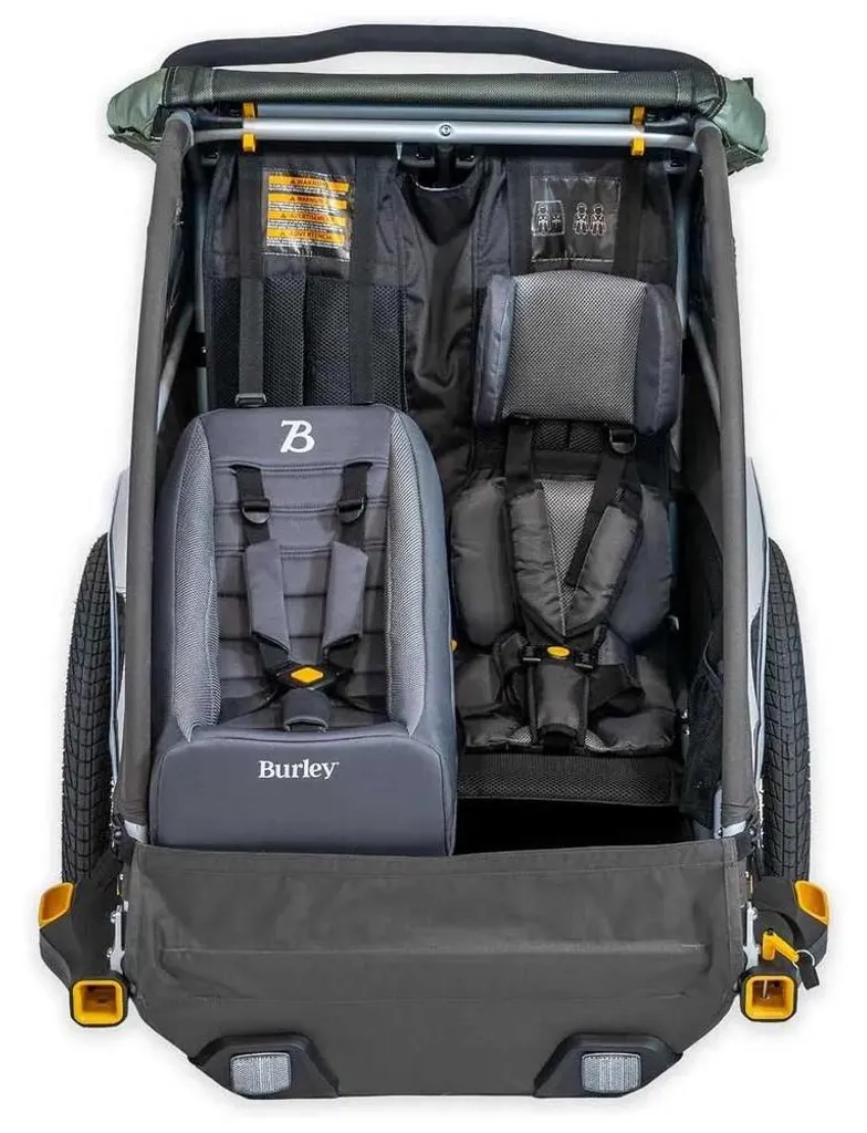 Insert de Siège Bébé Burley - Réducteur Confortable Gris pour Remorque - 5