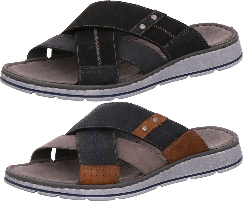 Rohde 5982 Brunello Herren Schuhe Pantoletten Clogs Leder , Größe:42 EU, Farbe:Schwarz