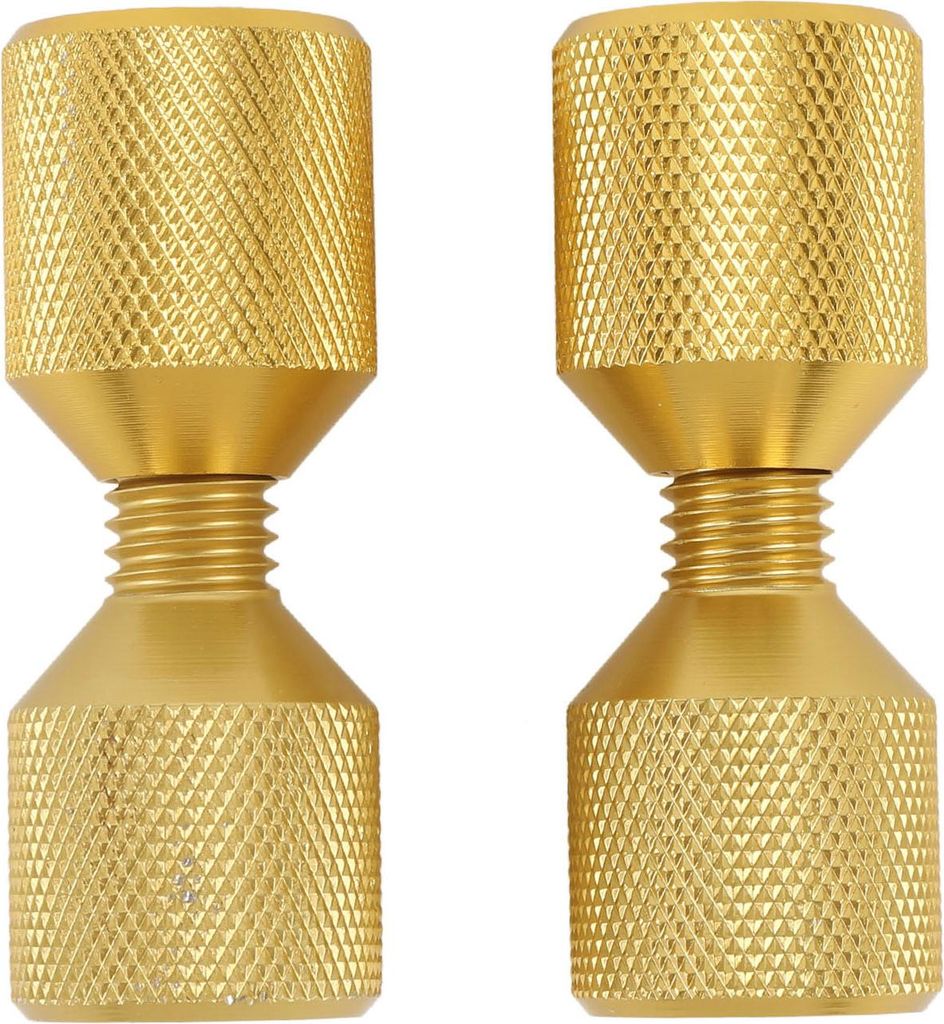 Two golden metal flange alignment pins are shown against a white background.