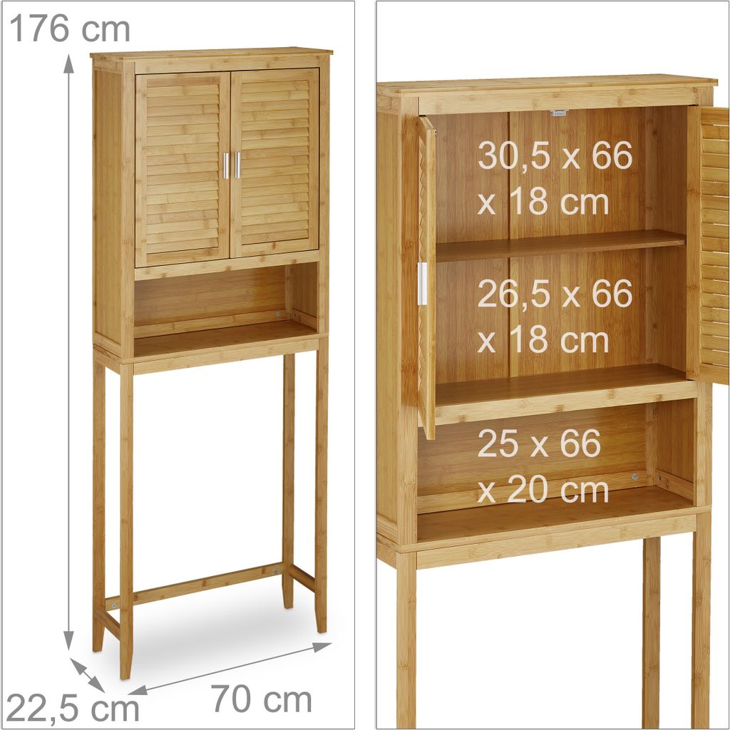 relaxdays Waschmaschinenschrank, 10020299_0 braun 3 Produktbild 4