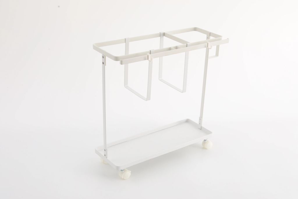 Aufbewahrungsständer für Yogamatten - Organizer-Rollwagen für Fitnesszubehör - Mit Rollen & Haken - Für Matten & Handtücher - Kohlenstoffstah...