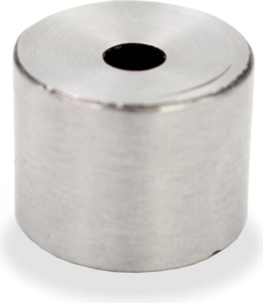 Distanzhülse / Abstandshalter Ø 19 mm einseitig Ø 4,9 mm Bohrung/Loch gesamte Länge 15mm | Edelstahl verblendet (ABVERKAUFSARTIKEL)