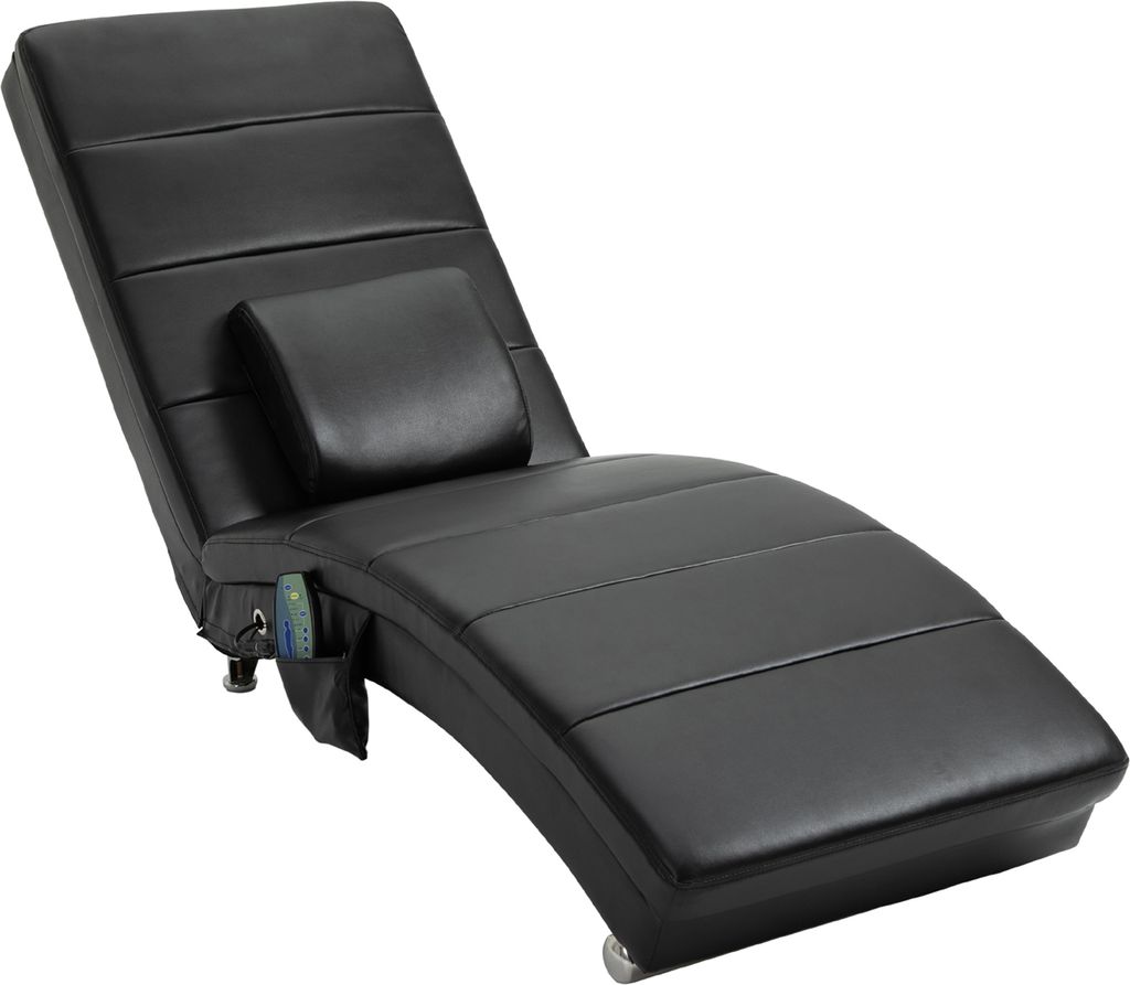 HOMCOM Relaxliege mit Massagefunktion Loungesessel Ergonomisch hohe Rückenlehn, mit Massagefunktion und Kissen mit Zero-G Design Lounge Sessel Kun...