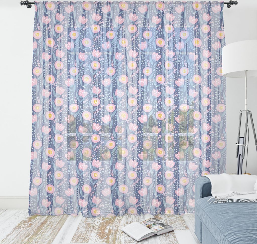 ABAKUHAUS Blumen Wandteppich, Dreamy Flowers Blots and Vintage Strokes Petals, Wohnzimmer Schlafzimmer seidiges Satin Wandtuch, 160 cm x 274 cm, R...