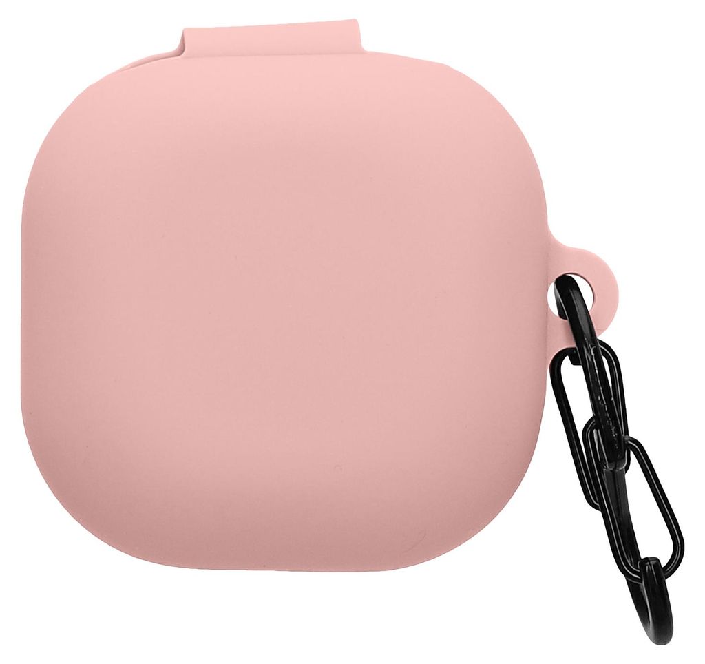 kwmobile Schutzhülle für Samsung Galaxy Buds FE Hülle - TPU Silikon Case für Kopfhörer Ladecase - stoßfestes Cover mit Karabiner - Altrosa