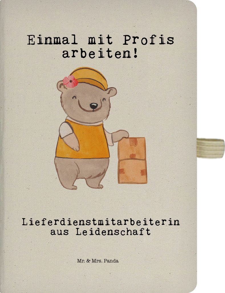 Mr. & Mrs. Panda notizbuch a4 Lieferdienstmitarbeiterin Leidenschaft - Transparent - Geschenk, Journal, Kladde, Pizzabringdienst, Lustig, Pizzabäc...
