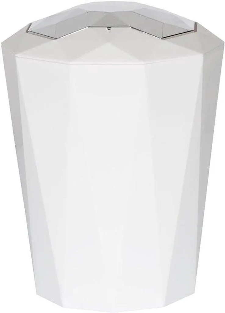 Poubelle cosmétique 5L blanche à couvercle pour salle de bain et WC