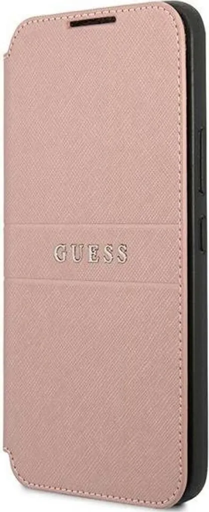 Guess Saffiano Stripes Book Case Samsung S22+ Pink - Porta Carte e Stand