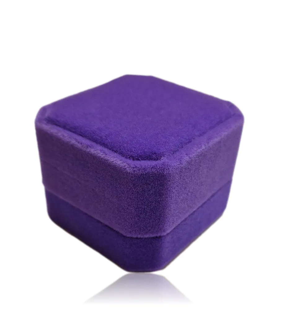 3 x scatola per anelli di fidanzamento/scatola per anelli scatola per anelli di fidanzamento scatola per gioielli per matrimonio/san Valentino scatola regalo scatola per gioielli proposta di matrimonio custodia per anelli di matrimonio custodia per gioielli viola - 4