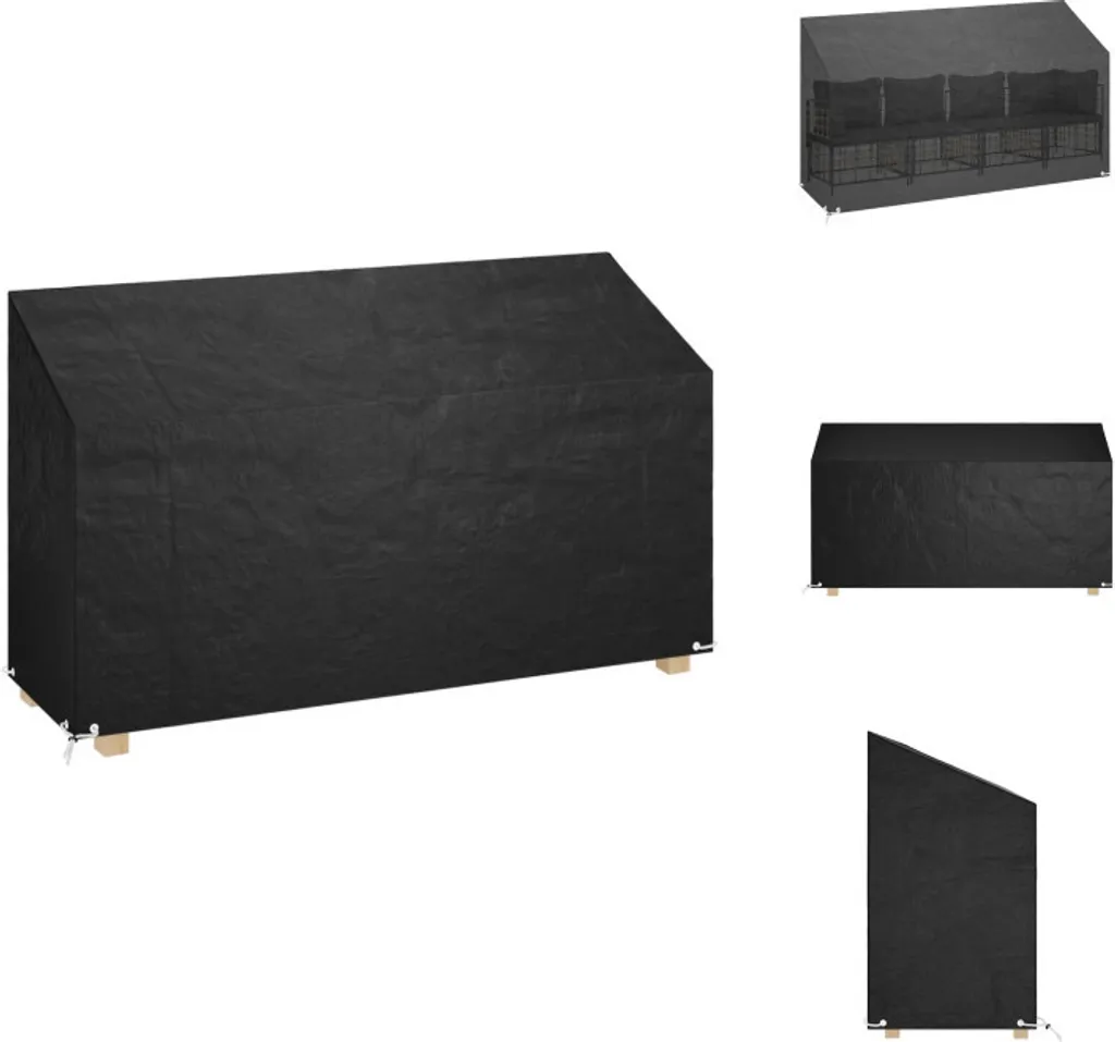 vidaXL Copertura per panchina da giardino 12 occhielli 210x70x70/88 cm in polietilene - Coperture protettive per mobili da giardino