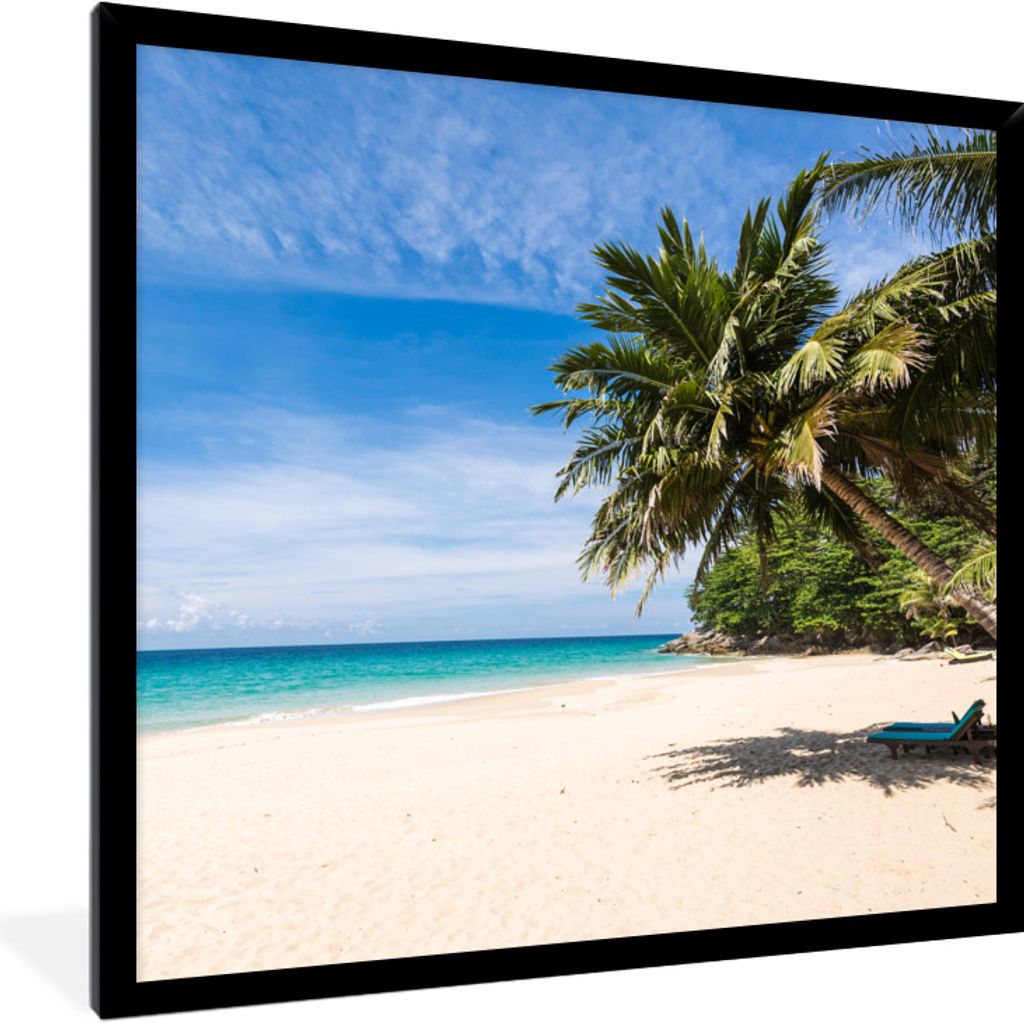 MuchoWow Gerahmtes Poster Strand - Tropen - Meer 40x40 cm - Poster mit Schwarzem Bilderrahmen Wandposter Rahmen Foto Bilder - Mit Rahmen - Wandde...