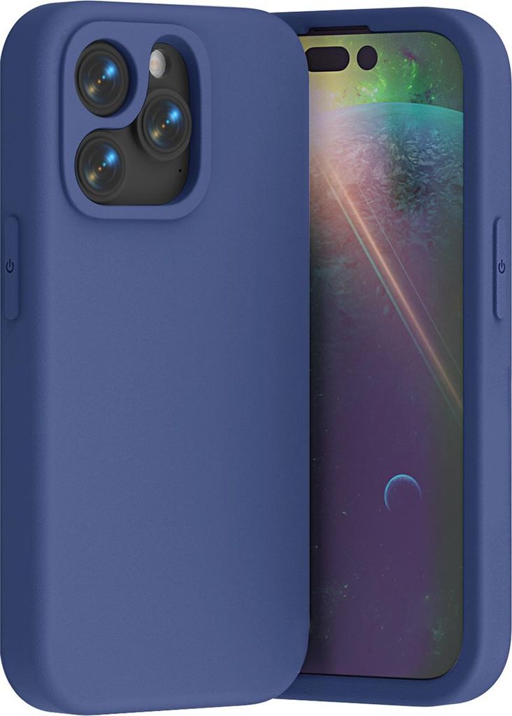 Weiche EVA Handyhülle für iPhone 14 Pro, Stoßfeste Schutzhülle, Leichte Anti-Fall Hülle Dunkelblau