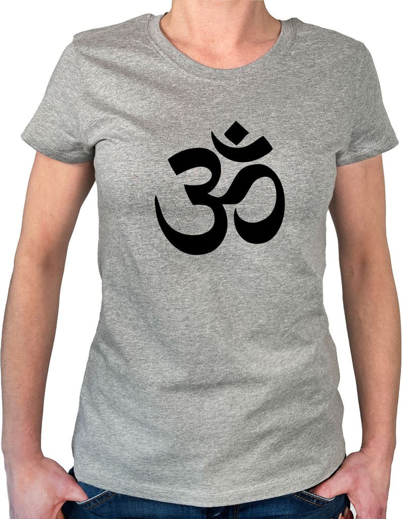 Huuraa Damen T-Shirt Om Symbol XL Sport Grey Bio Baumwolle Fairtrade Damenshirt Geschenkidee