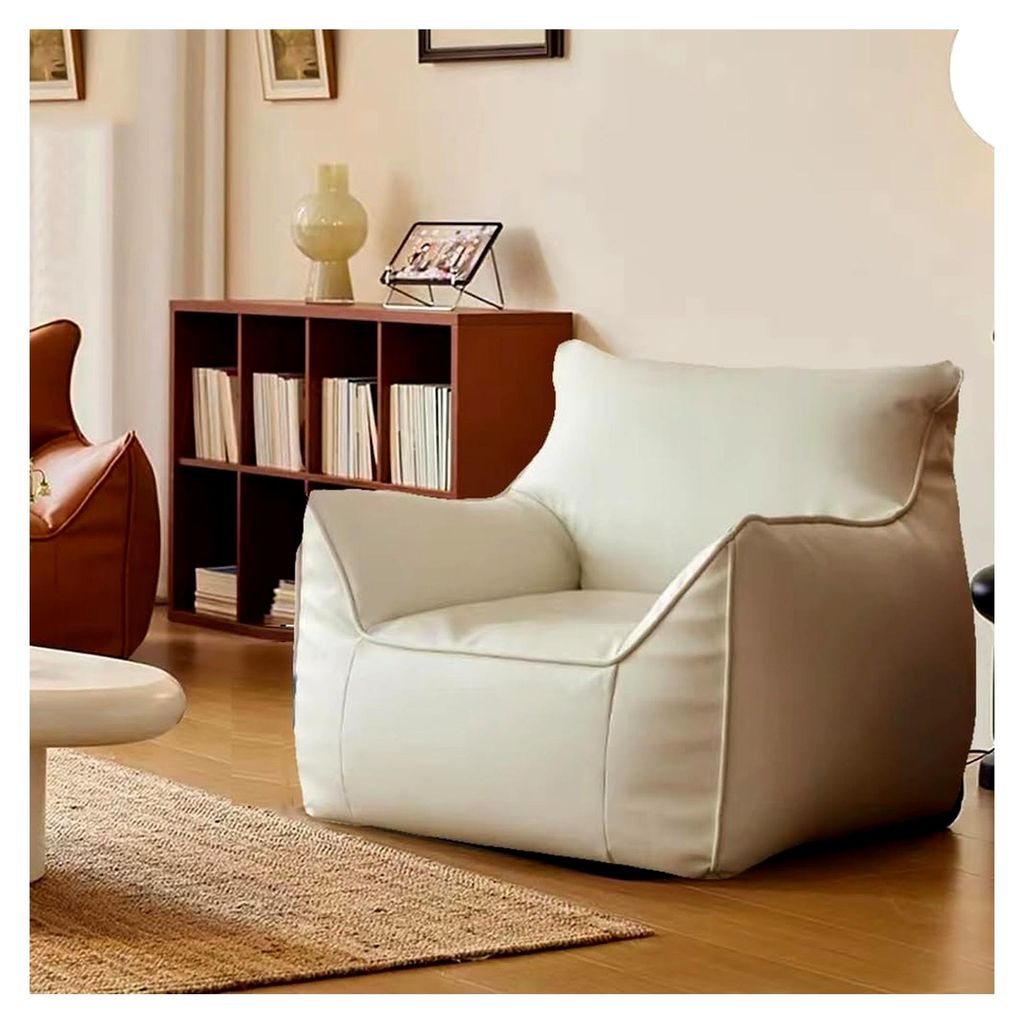 Großer Bohnenbeutelstuhl für Erwachsene, Abdeckung aus wasserbasiertem Leder, Lazy Sofa Cover, Pouf Stuhl, modernes Lounge Möbel