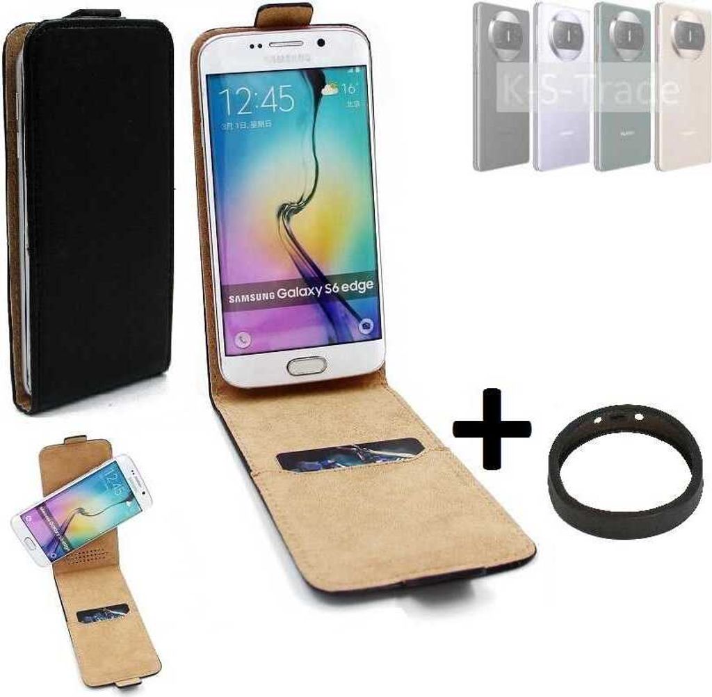 K-S-Trade TOP SET Handyhülle kompatibel mit Huawei Mate X3 360° Flipstyle Schutzhülle Smartphone Tasche schwarz + TPU Bumper, Case Hülle Flip