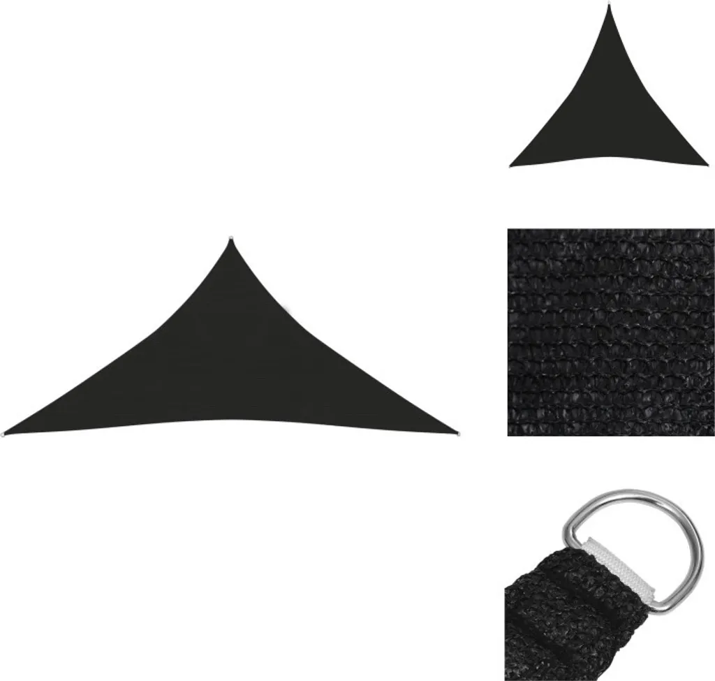 Tenda Vela vidaXL 4x4x4 m HDPE Nera - Protezione Solare Giardino Esterni
