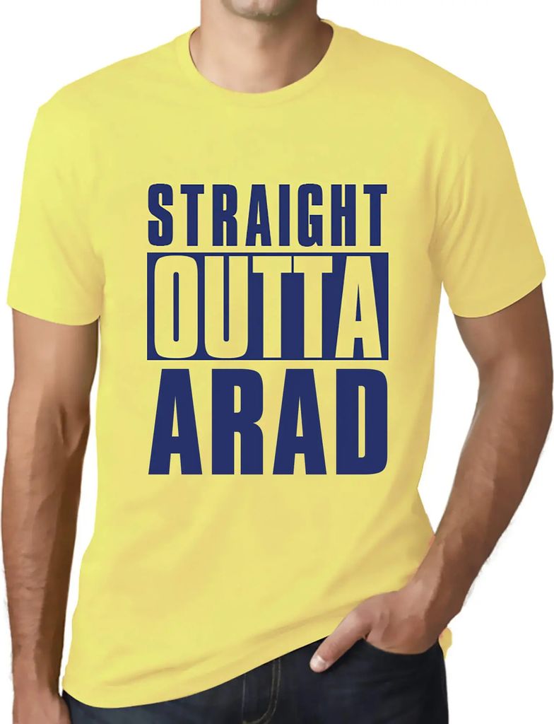 Herren Grafik T-Shirt Direkt aus Arad – Straight Outta Arad – Öko-Verantwortlich Vintage Jahrgang Kurzarm Lustige Druck Geburtstag Geschenk Mann