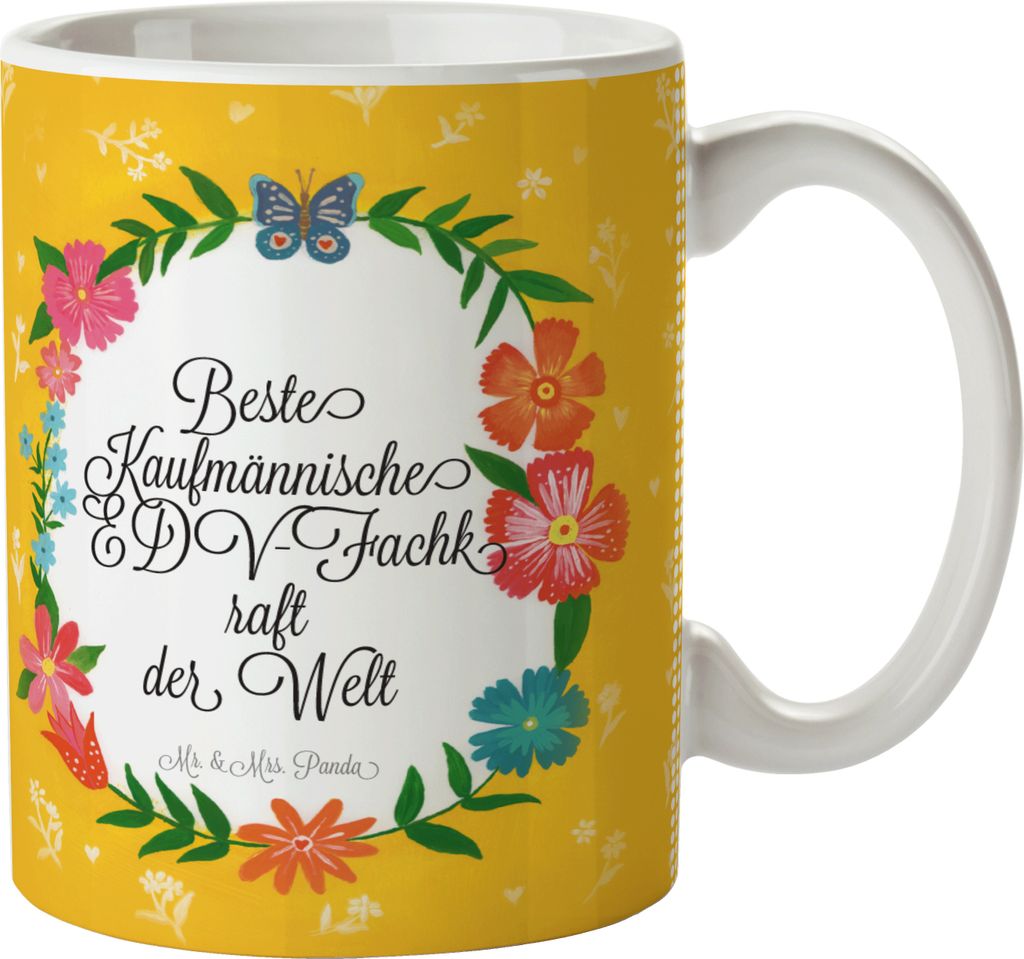 Mr. & Mrs. Panda Kaffeebecher Kaufmännische EDV-Fachkraft - Geschenk, Teetasse, Kaffeetasse, Bachelor, Diplom, schöne tasse, Keramiktasse, Abschied