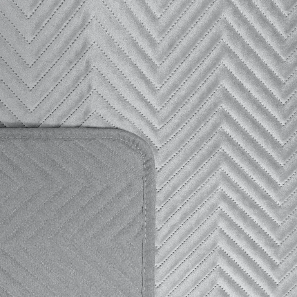 Couvre-lit argenté SOFIA 200x220 cm : boutis matelassé chic et moderne - 3