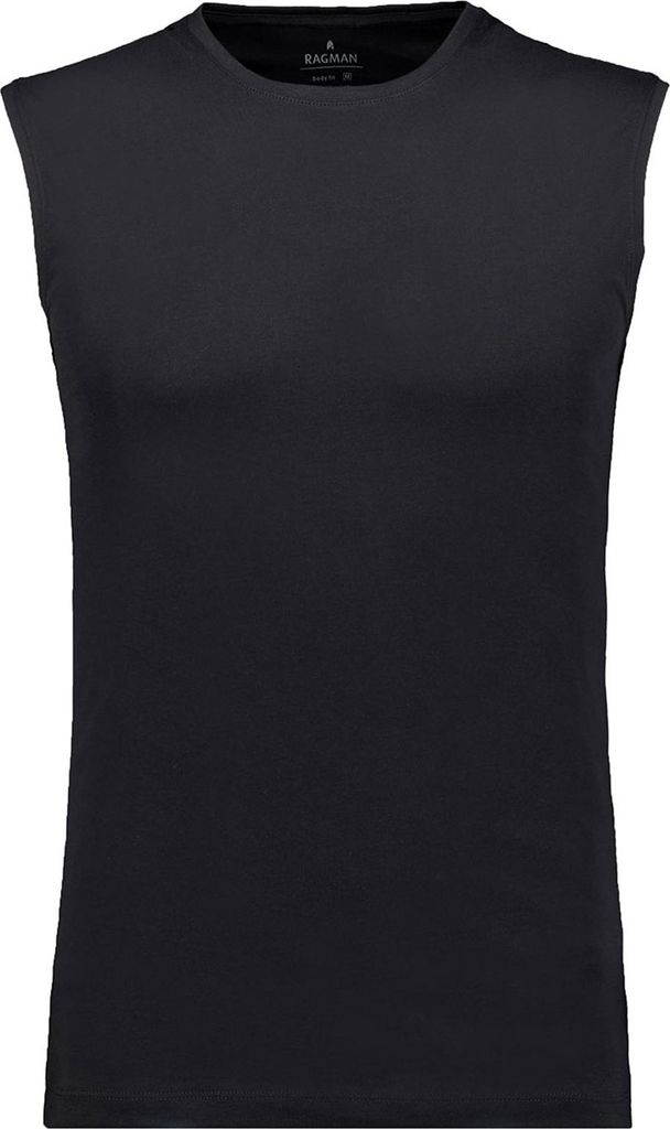 RAGMAN Herren TankTop Doppelpack Sleeveless Rundhals Body Jersey Schwarz M