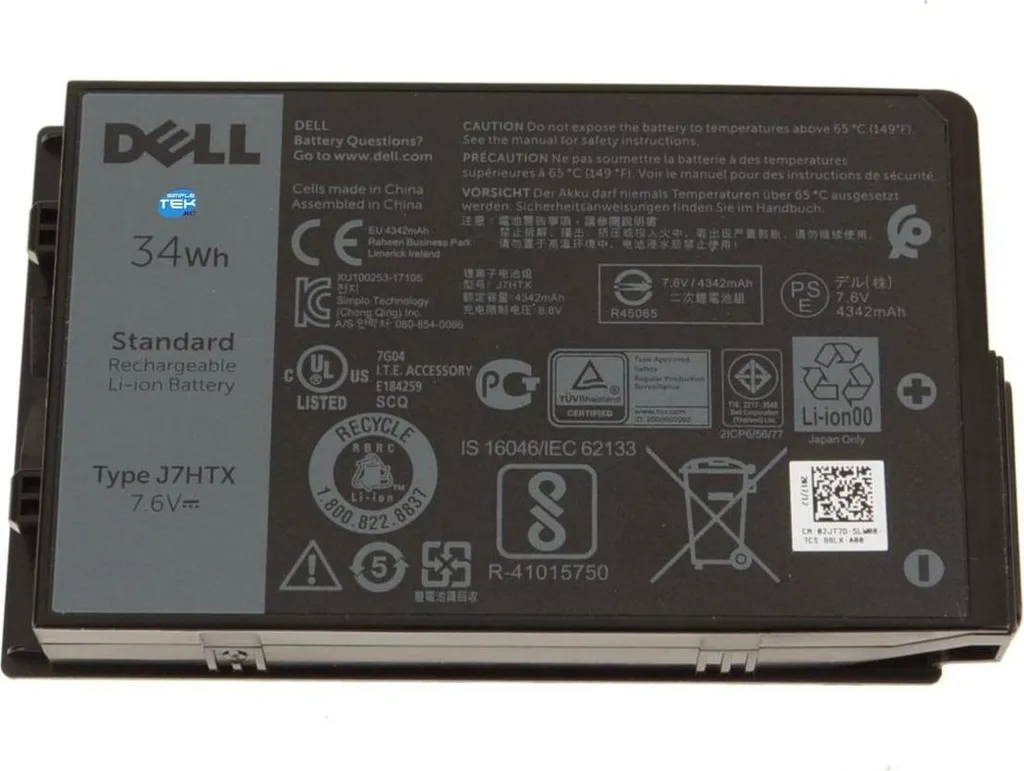 Batteria Dell J7HTX Prezzo Basso - Latitude 7202 7212 7220 34Wh