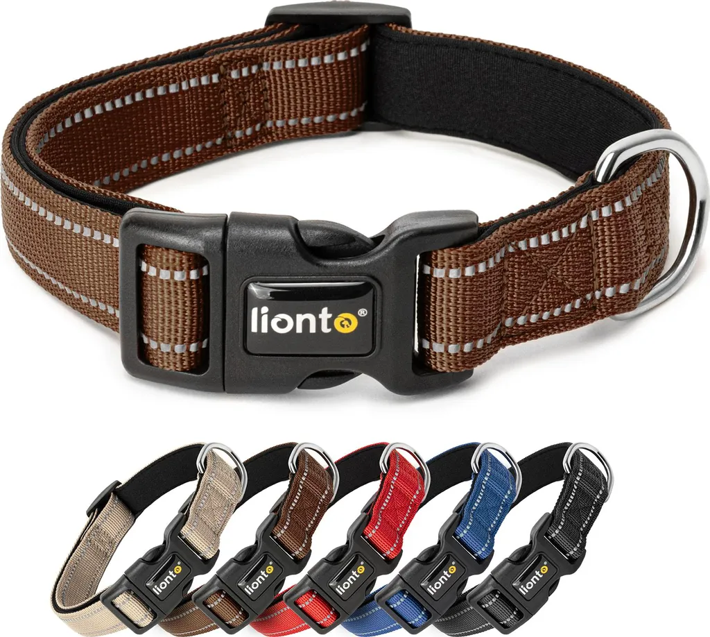 lionto Collare Riflettente Cani Marrone M: Comfort Urbano e Sicurezza