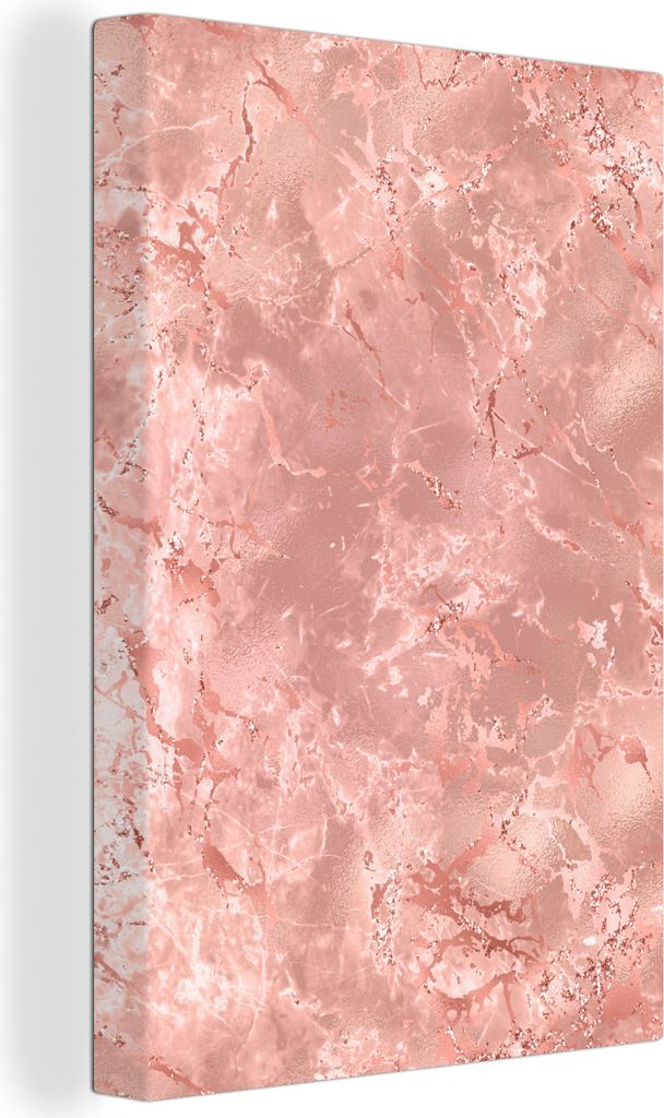 OneMillionCanvasses - Leinwandbilder - 90x140 cm, Marmor - Glitzer - Rosa, Wandbilder Kunstdruck Wanddekoration - Wandschmucke - Schlafzimmer